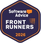 Значок Software Advice 'Front Runners 2025', присуждён WebWork как лидеру мониторинга сотрудников