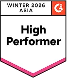Значок G2 'High Performer Winter 2026 Asia', присуждён WebWork как топовому трекеру в Азии