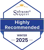 Значок SoftwareSuggest 'Highly Recommended Winter 2025', присуждён WebWork как топовому трекеру времени