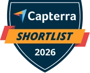 Значок Capterra Shortlist 2025 за попадание WebWork в список топовых решений для учёта времени