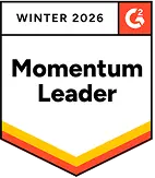 G2 Momentum Leader Winter 2026 award recognizing WebWork Time Tracker as a leading time tracking software