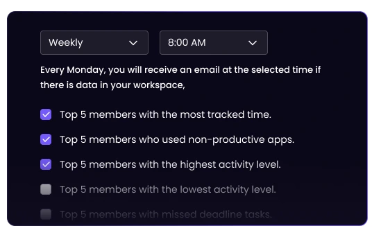 AI-трекер времени отправляет автоматические письма