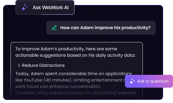 Outil de suivi du temps avec IA proposant des solutions pour améliorer la productivité