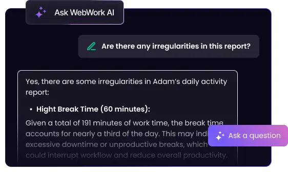 AI-powered time tracking detecting irregularities in employee performance