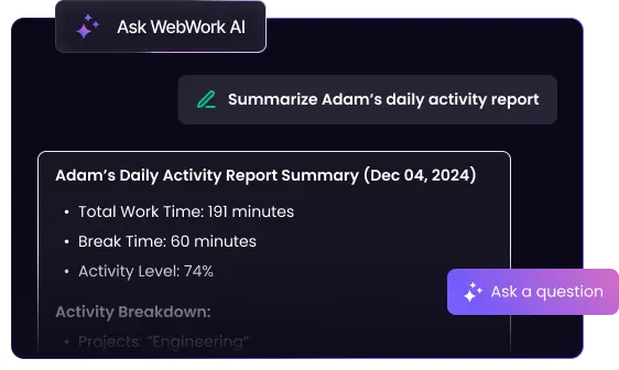 AI-powered time tracking summarizing reports based on prompts