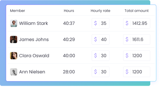 Track billable time and generate amount reports