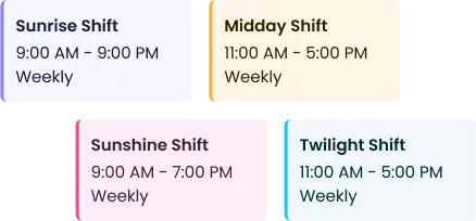 Plan and organize team work hours with shifts scheduling and real-time adjustments