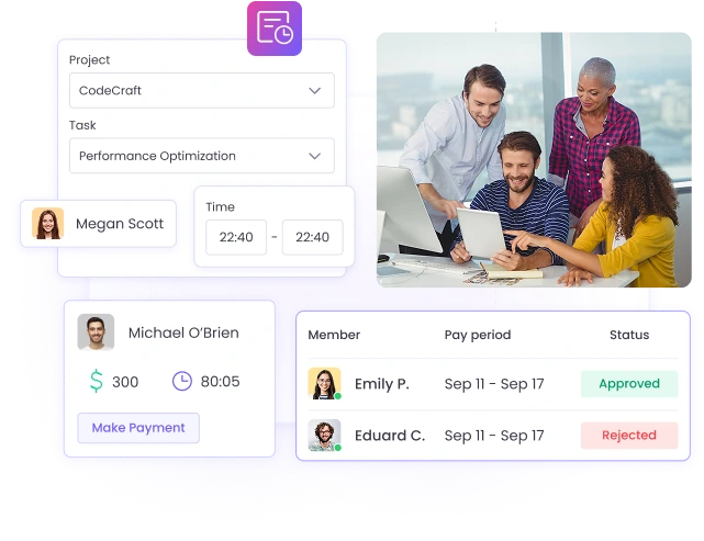 Employee online timesheets tracker for automated time tracking and streamlined payroll