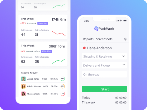 Отслеживание времени сотрудников доступно на мобильных устройствах для учёта в пути
