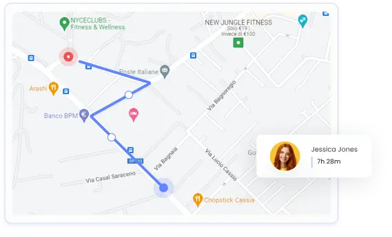 Employee GPS tracking for monitoring work locations