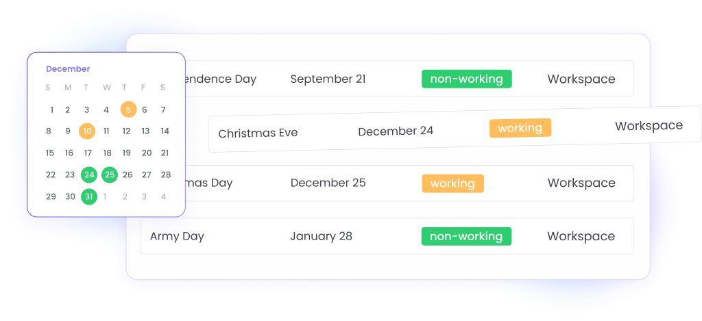 Automated holiday notifications for staff holiday management