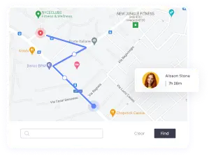 Employee GPS tracking with retail time tracking for monitoring location