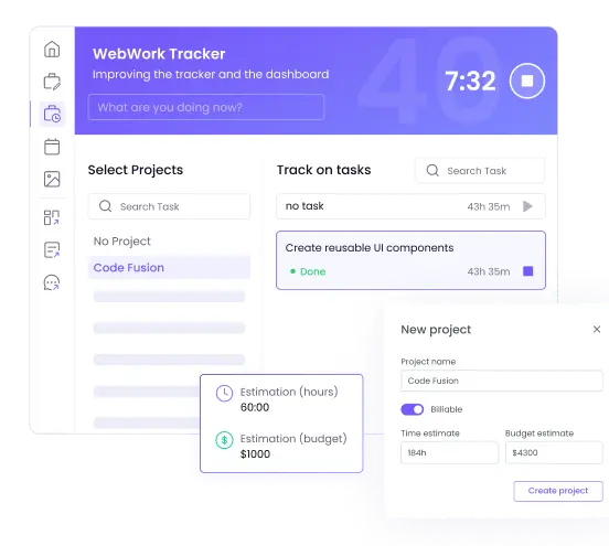 Monitore tempo de trabalho e progresso para gerenciar orçamento e financiamento em ONGs