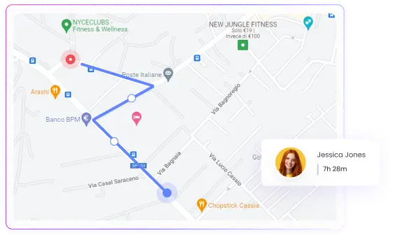 Employee GPS tracking and route optimization with logistics time clock