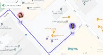 Mobile time and geolocation tracking for employees on the road