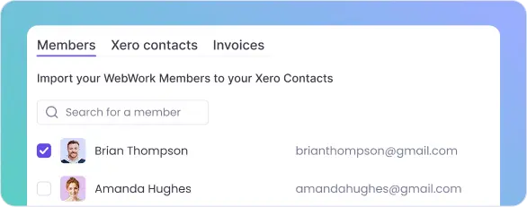 Xero time tracking integration for member synchronization