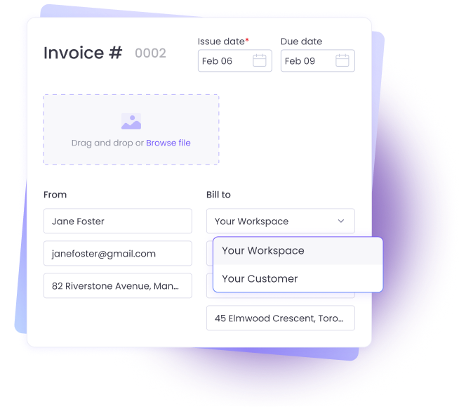 Invoice customers and workspace owners
