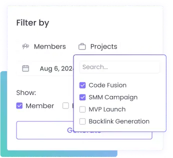 Generate invoices for projects with details of tracked time