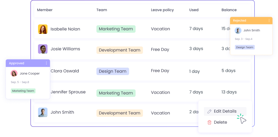 Manage employee leave requests with an automated leave management system