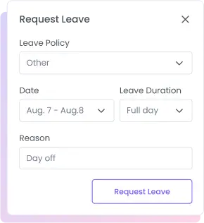 Workspace members can request and approve leave using leave management system