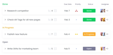 User roles and permissions enable project and task management with deadlines and subtasks