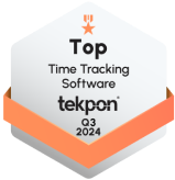 Top time tracking software award on Tekpon