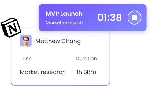 Notion time tracking integration to manage team productivity and boost output