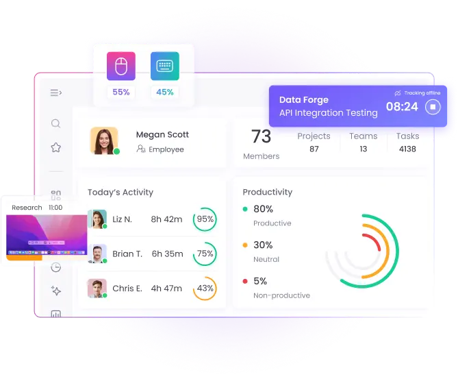 Контролируйте продуктивность в любое время с офлайн-программным обеспечением для учёта времени