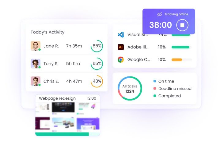 Офлайн-ПО для учёта времени, автоматически записывающее и синхронизирующее работу