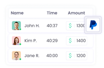 Effortless payments with PayPal time tracking integration