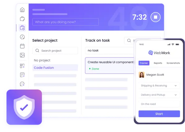 Secure Desktop Time Tracker and Mobile App WebWork