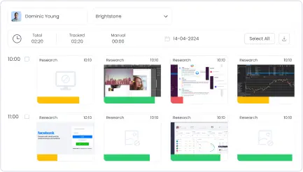 Monitor project progress with member screenshots for work process tracking