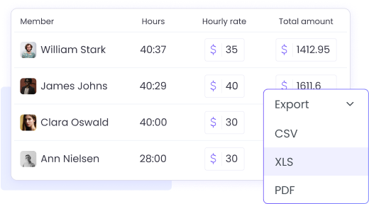 Export employee time reporting data easily