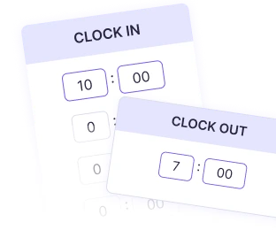 Track daily clock in and out times using the employee time card calculator