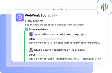 Receive task reports via email and Slack for better task management