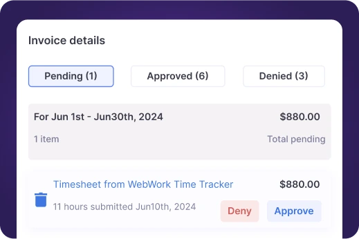 Менеджер проверяет и утверждает табели сотрудников в Deel для интеграции с расчётом зарплаты