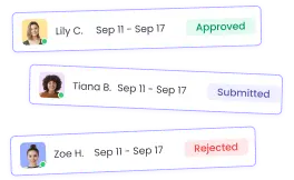 Менеджер утверждает или отклоняет табели сотрудников для расчёта зарплаты или повторной отправки