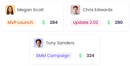 Учёт оплачиваемых часов с заданными ставками для команды или проектов