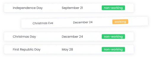 TMetric alternative with automated holiday reminders for team communication