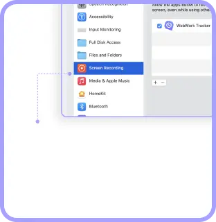 Take periodic screenshots with the Mac time tracker at your chosen frequency