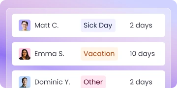 Учёт отпусков с системой ввода времени