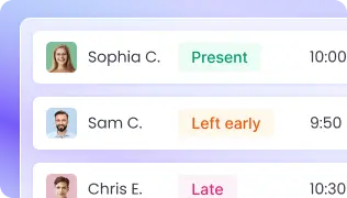 Подробные отчеты по посещаемости дают инсайты о пунктуальности и присутствии с аналитикой рабочей силы