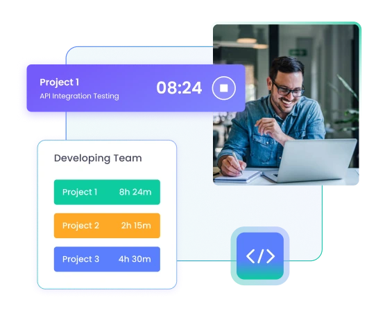 Time tracking for web and software development teams on coding and debugging